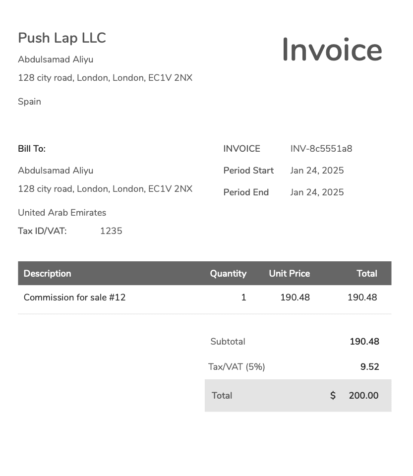 Payment method settings
